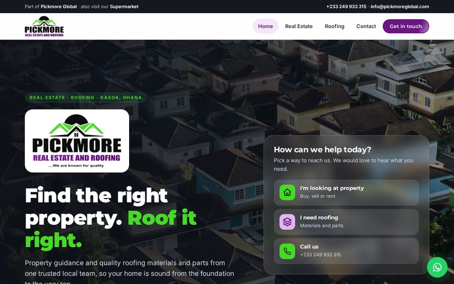 Pickmore Real Estate &amp; Roofing